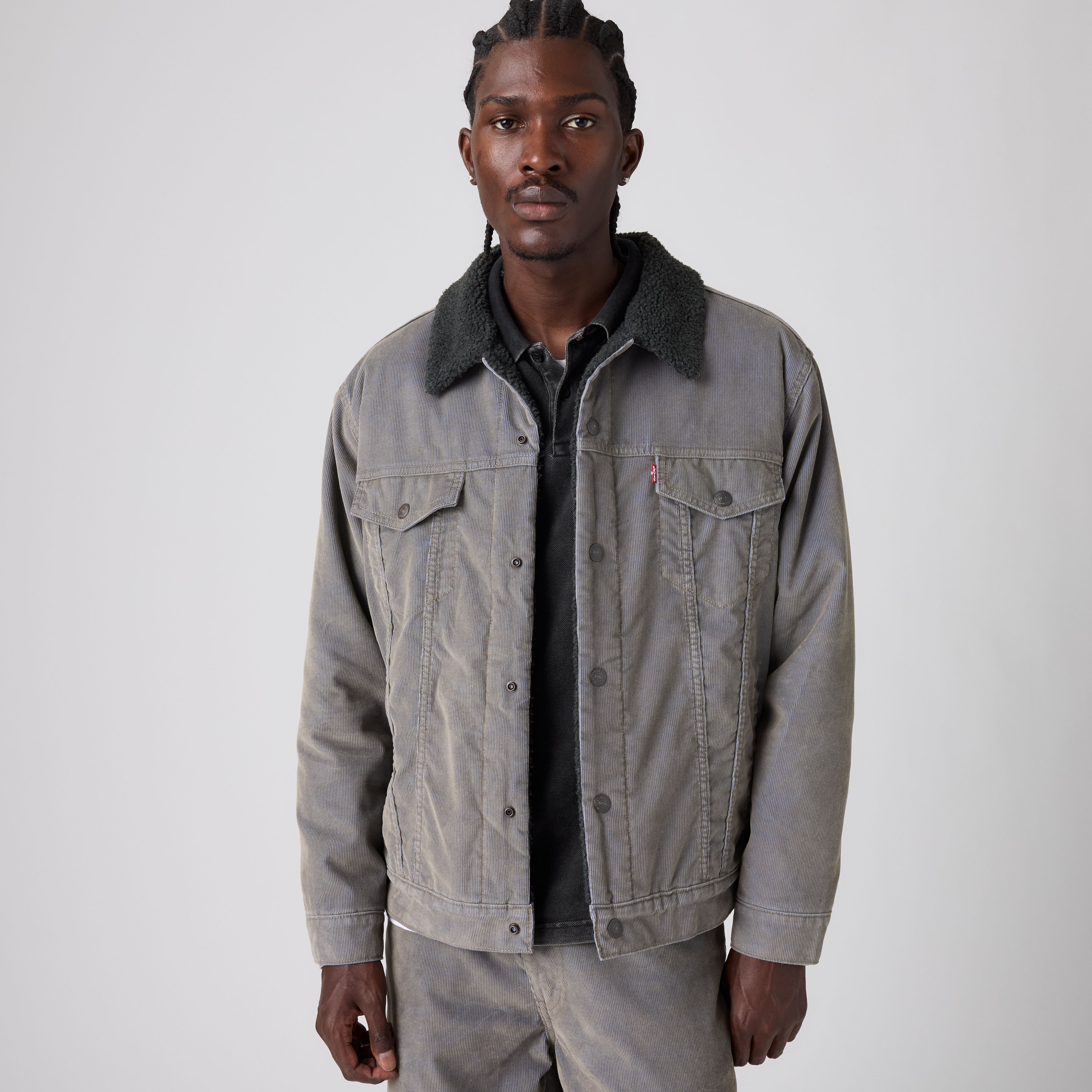 Relaxed Sherpa Corduroy Trucker Jacket 1
