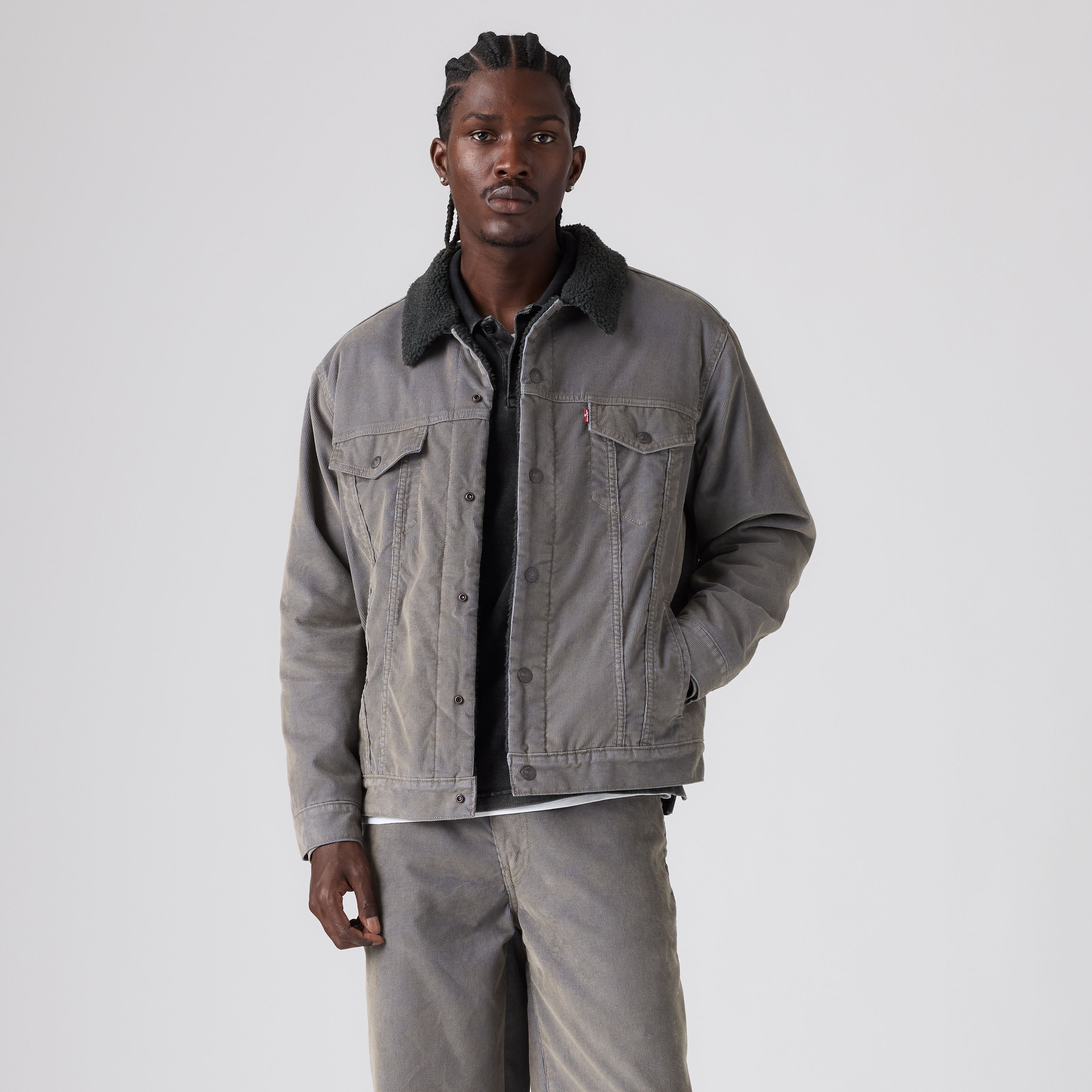 Relaxed Sherpa Corduroy Trucker Jacket 4