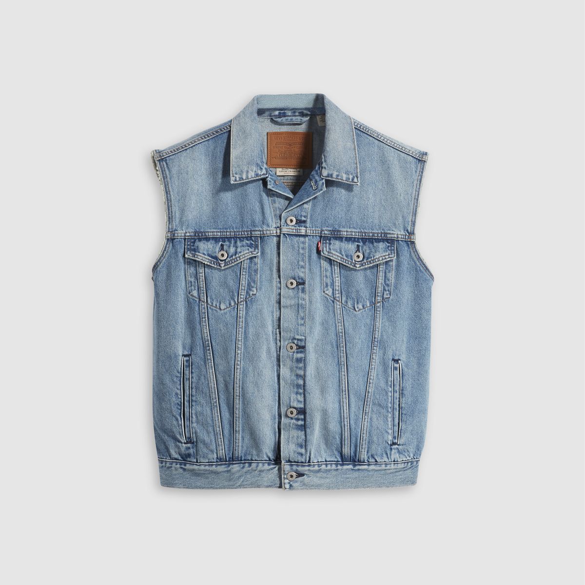 Relaxed Trucker Vest — Kentucky Blue - Medium Wash