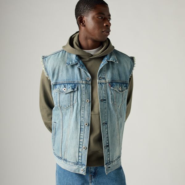 Relaxed Trucker Vest — Kentucky Blue - Medium Wash