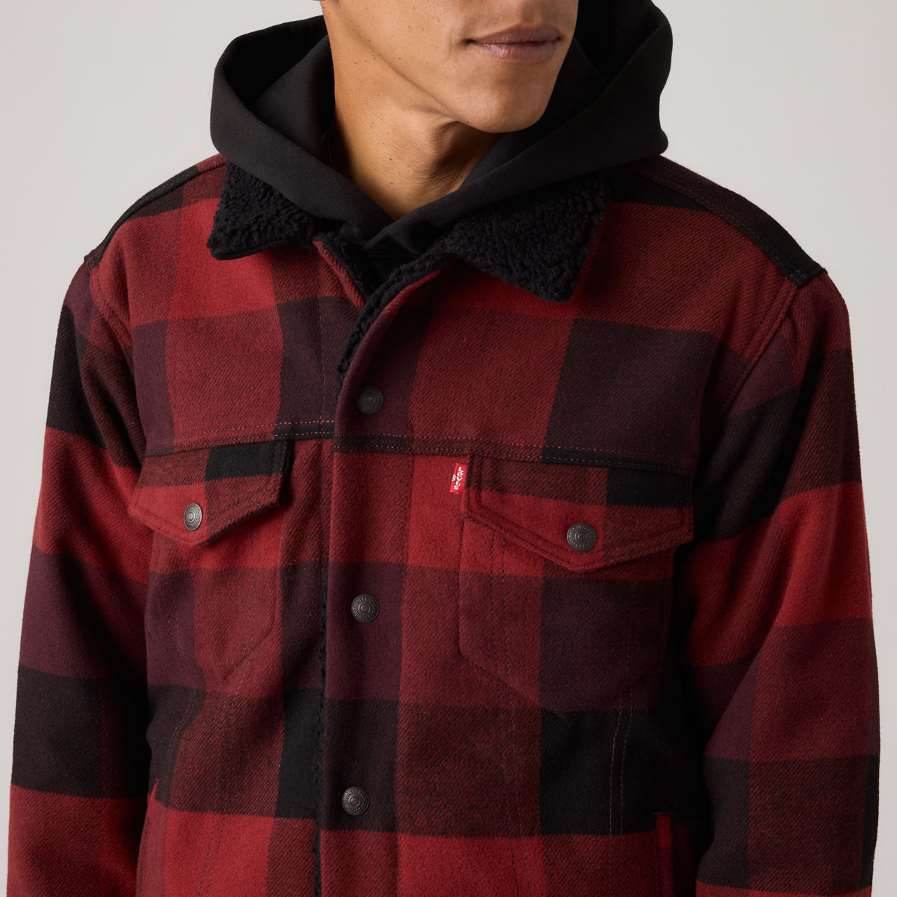 Relaxed Fit Plaid Trucker Jacket 2
