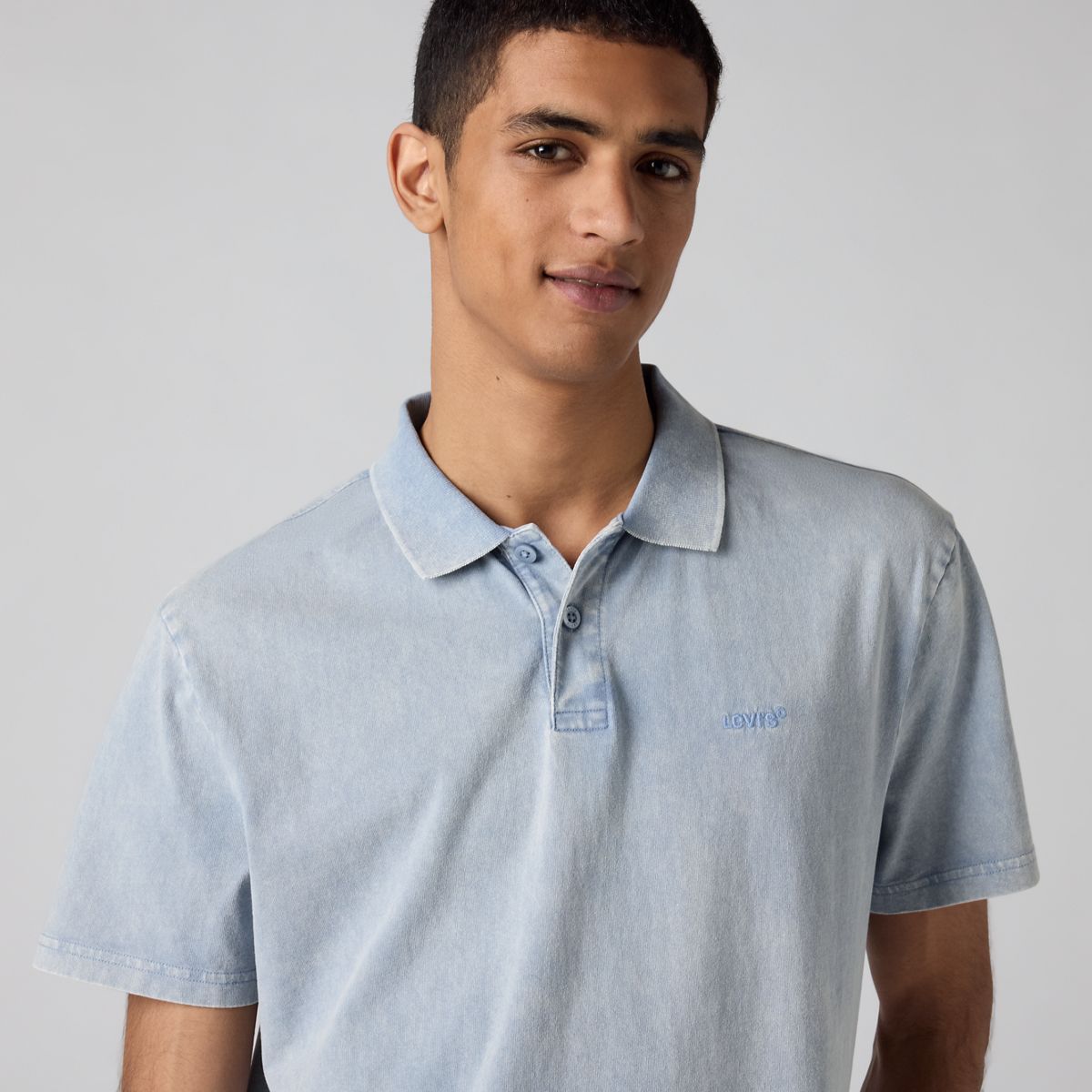 Authentic Polo Shirt — Stones Throw Mineral Wash Infinity - Blue