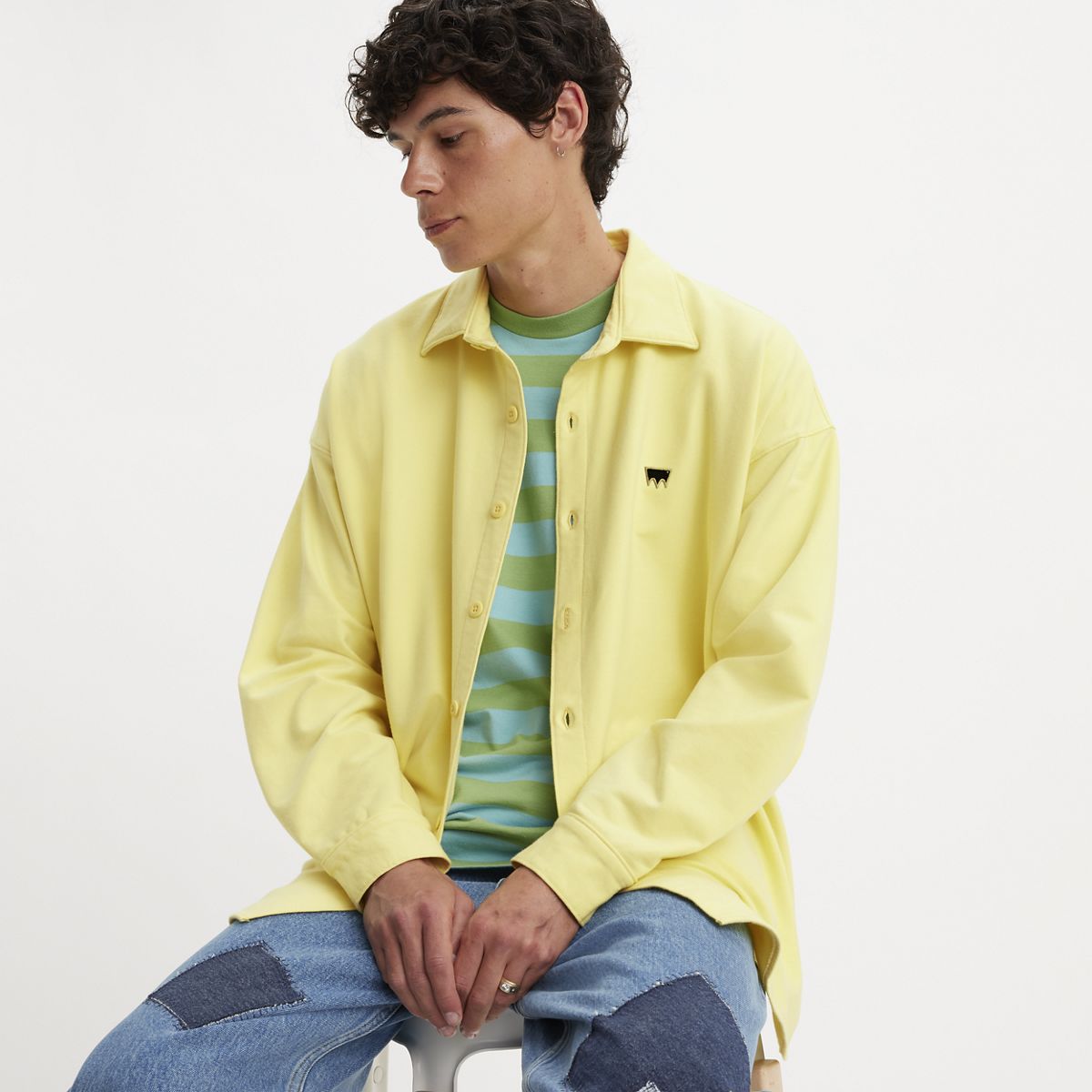 Levi's® Skateboarding Button-Up Fleece Sweatshirt — Custard - Yellow