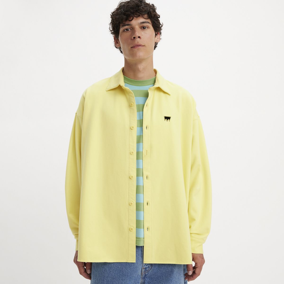 Levi's® Skateboarding Button-Up Fleece Sweatshirt — Custard - Yellow