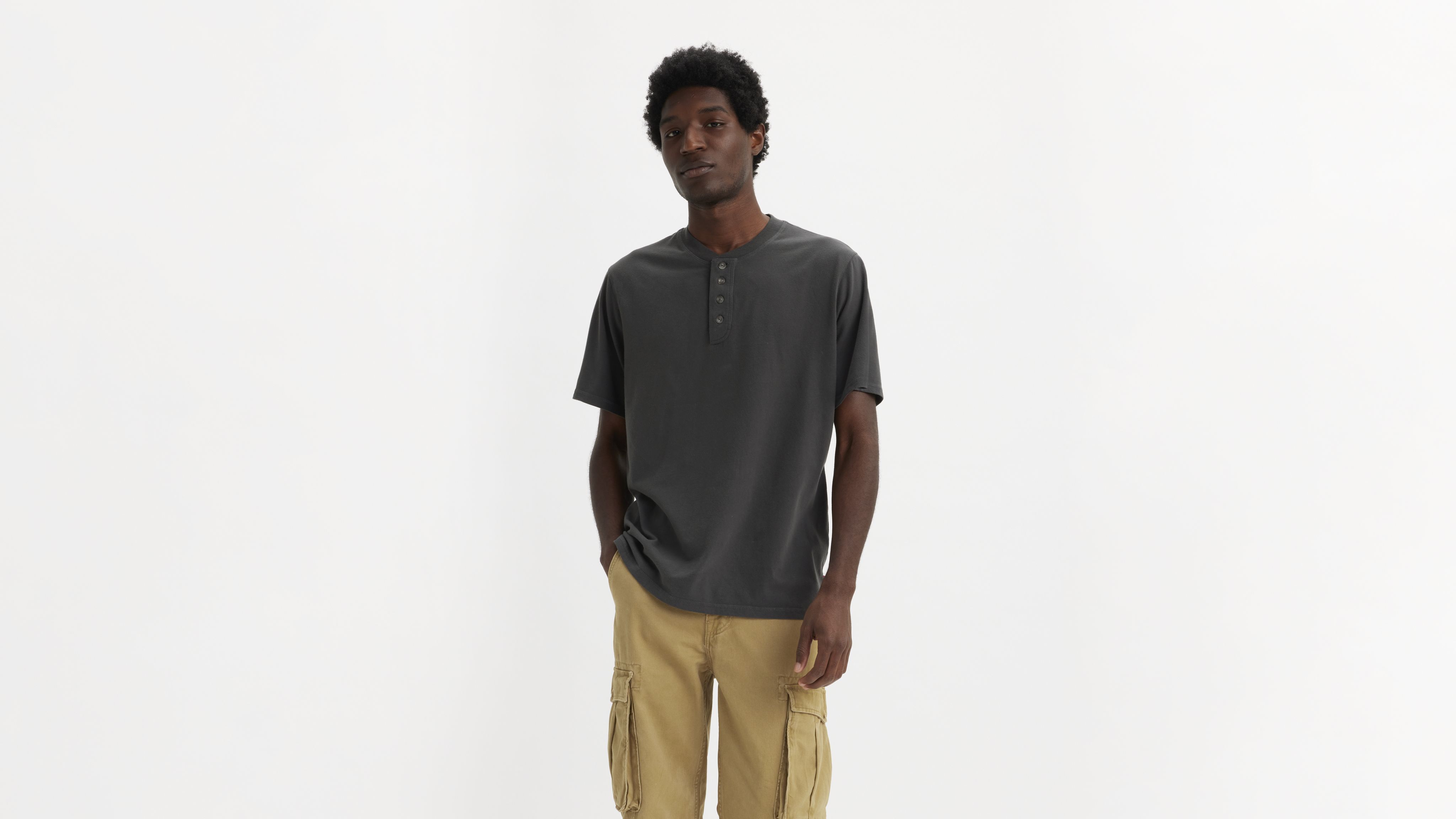 Short Sleeve Four Button Henley 1