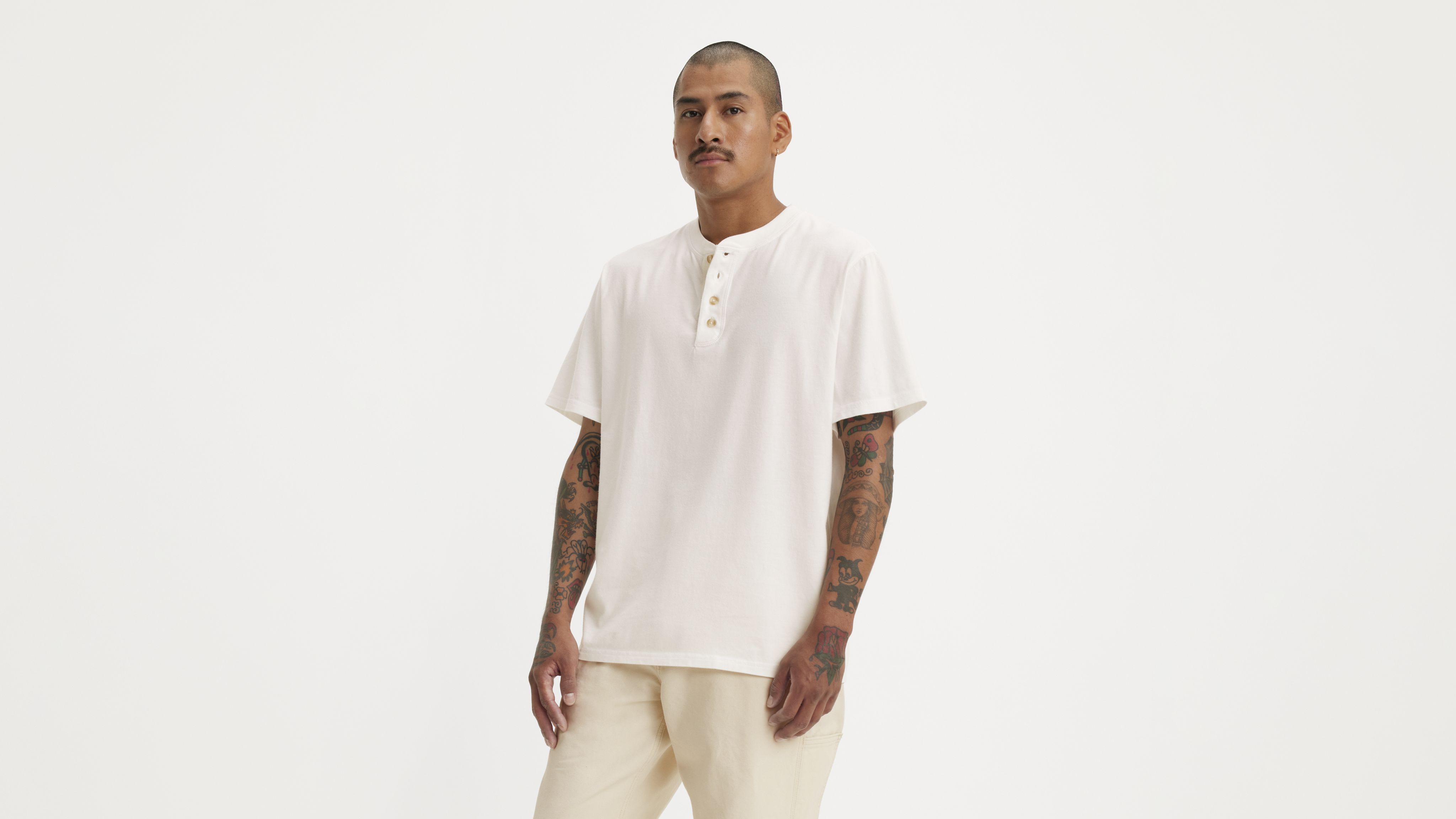 Short Sleeve Four Button Henley 1