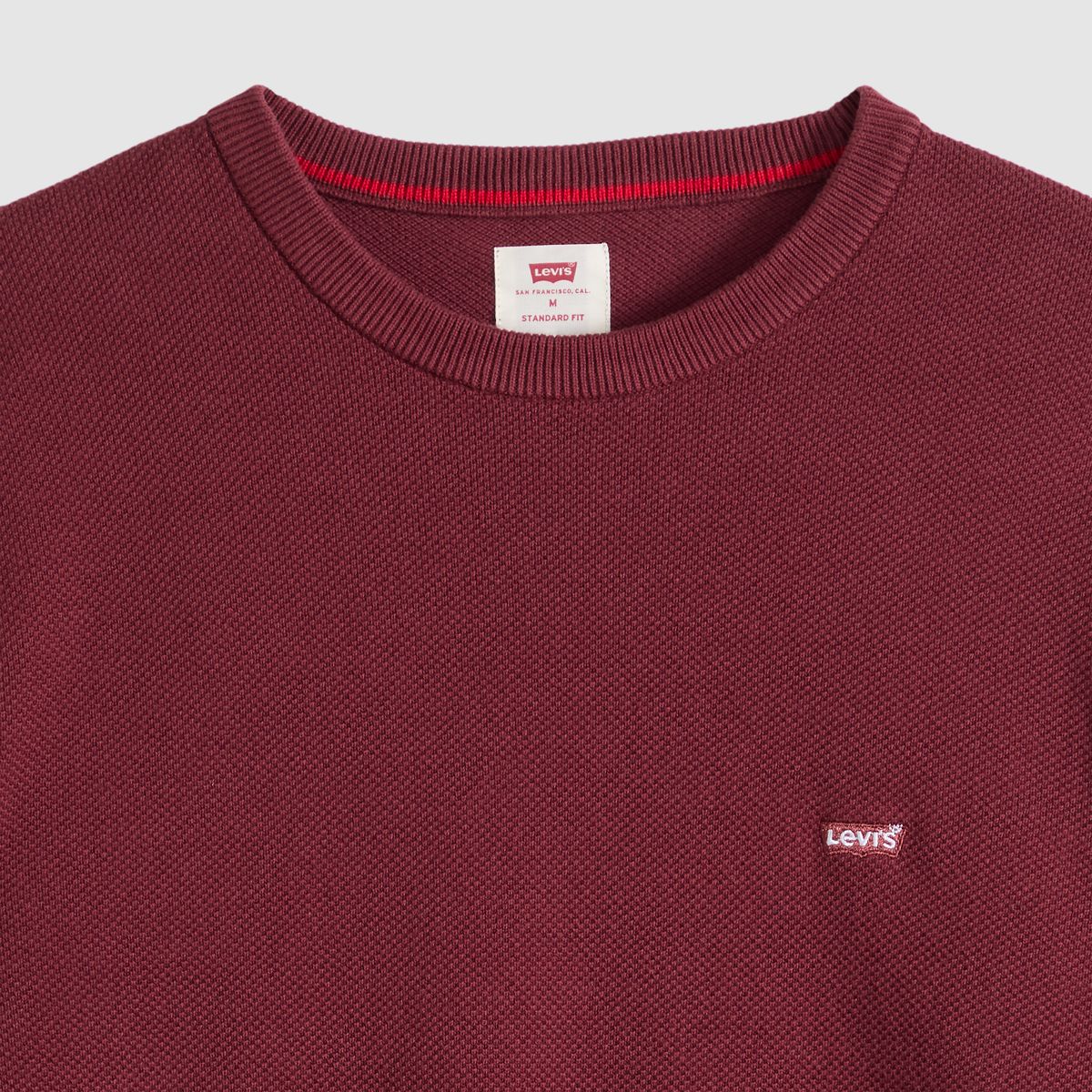 Lightweight Housemark Sweater — Oxblood Red Pique - Red