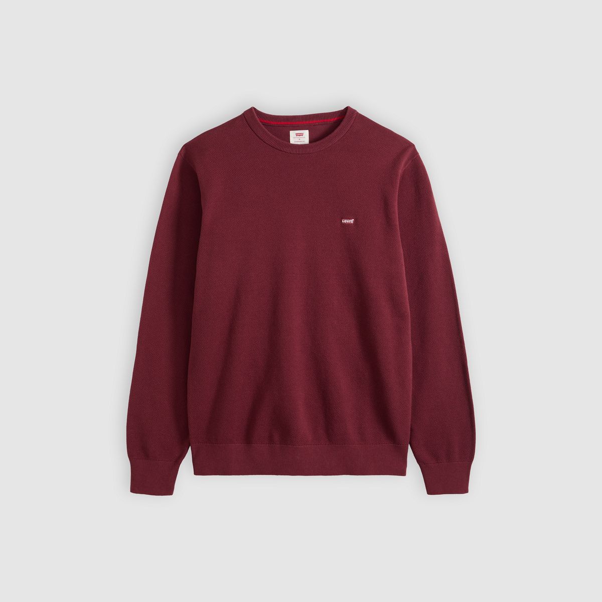 Lightweight Housemark Sweater — Oxblood Red Pique - Red