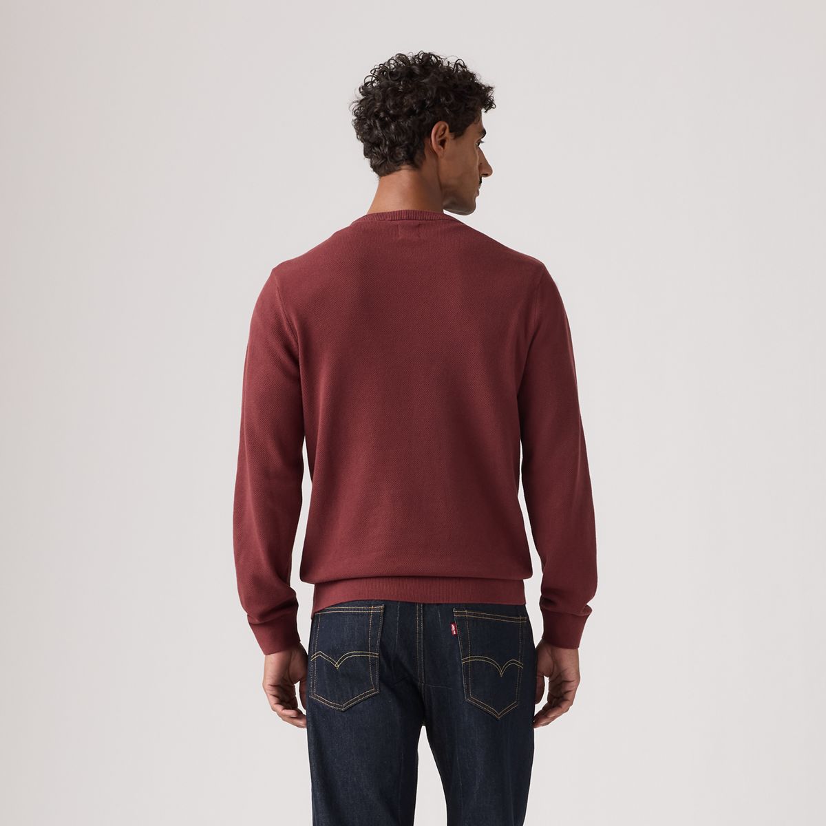 Lightweight Housemark Sweater — Oxblood Red Pique - Red
