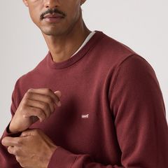 Lightweight Housemark Sweater — Oxblood Red Pique - Red 2
