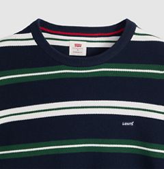 Lightweight Housemark Sweater — Anthem Stripe Dress Blues - Blue 6