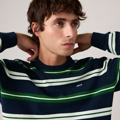 Lightweight Housemark Sweater — Anthem Stripe Dress Blues - Blue 2