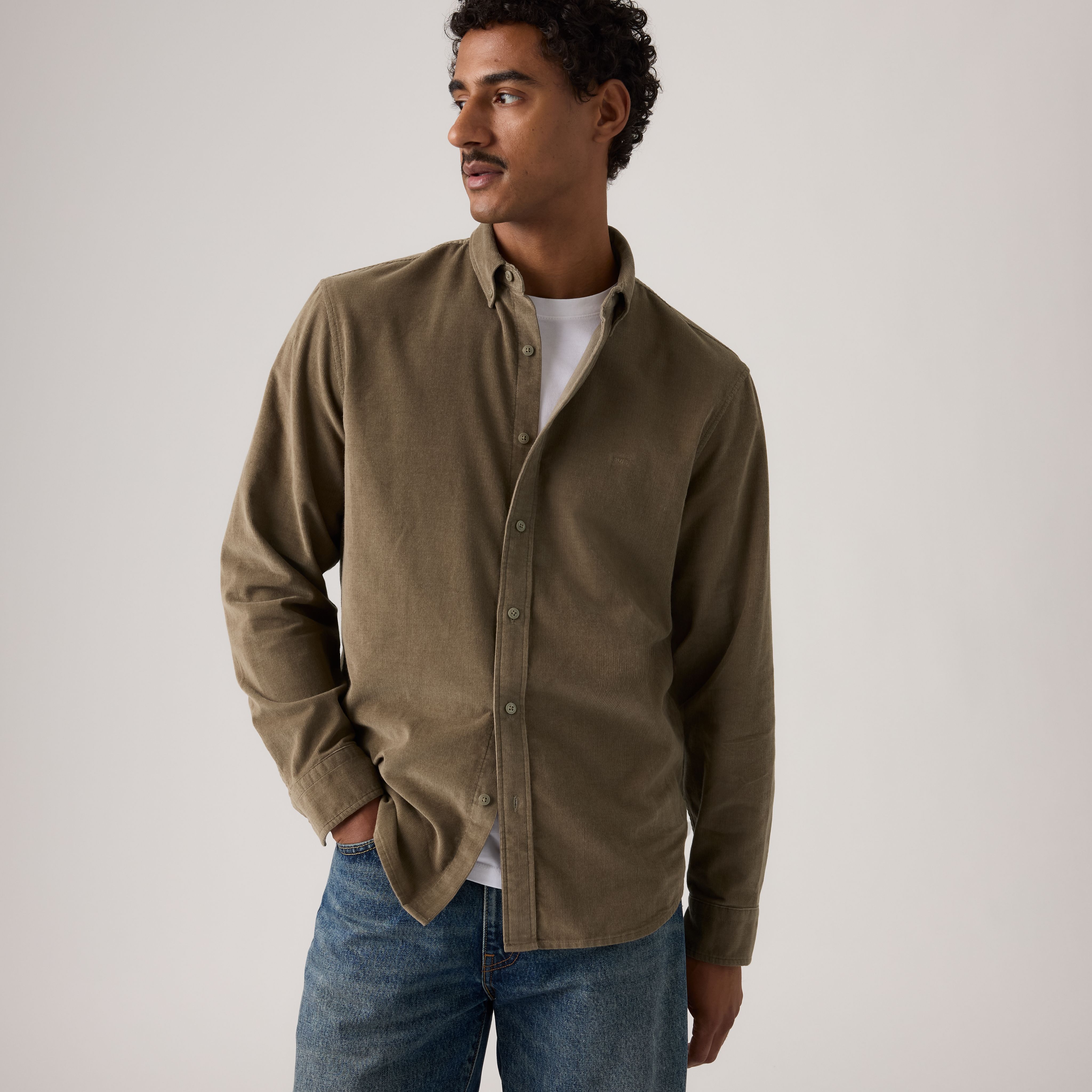 Authentic Button-Up Corduroy Shirt 1