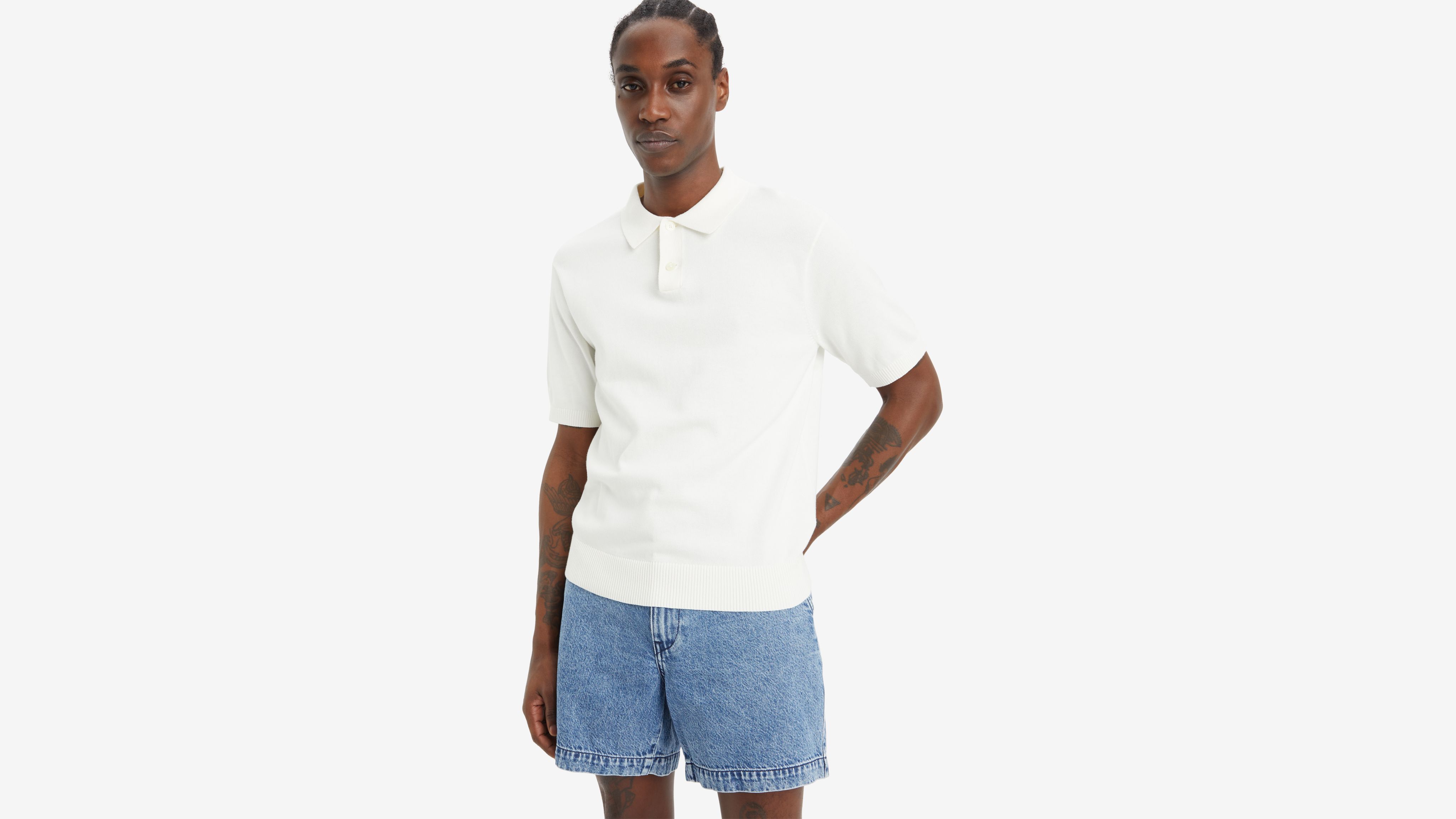 Sweater Knit Polo Shirt 1