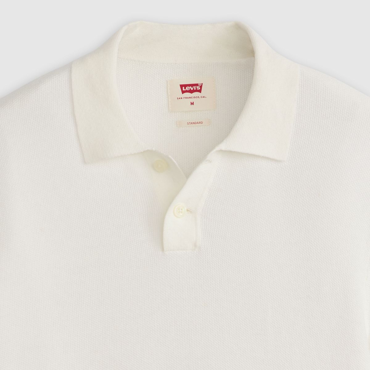 Sweater Cotton Linen Knit Polo — Bright White Cotton Linen - White