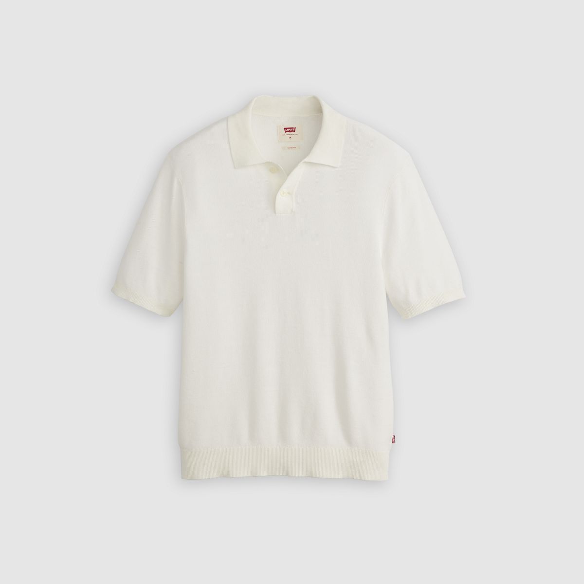 Sweater Cotton Linen Knit Polo — Bright White Cotton Linen - White