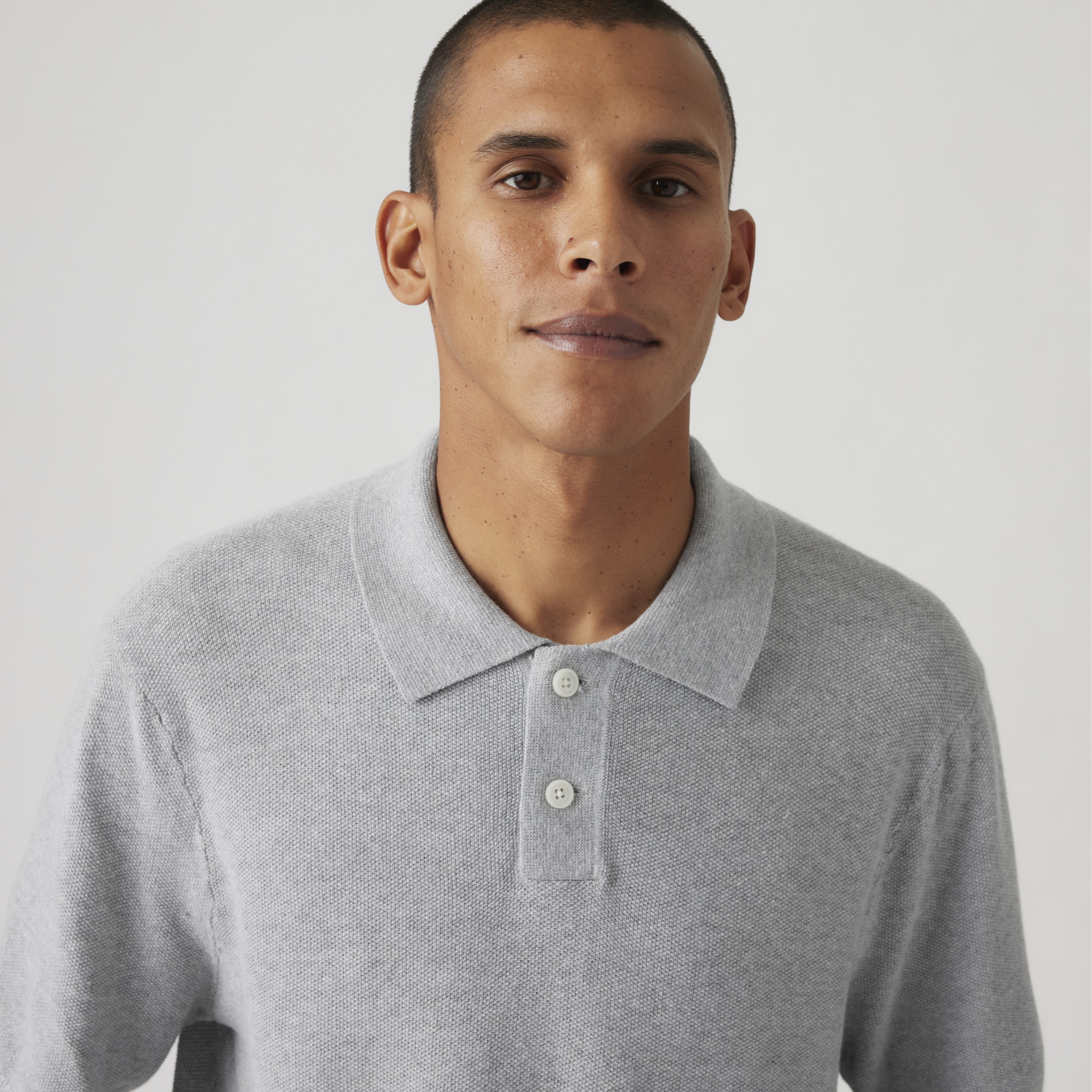 Cotton Linen Sweater Knit Polo Shirt 4
