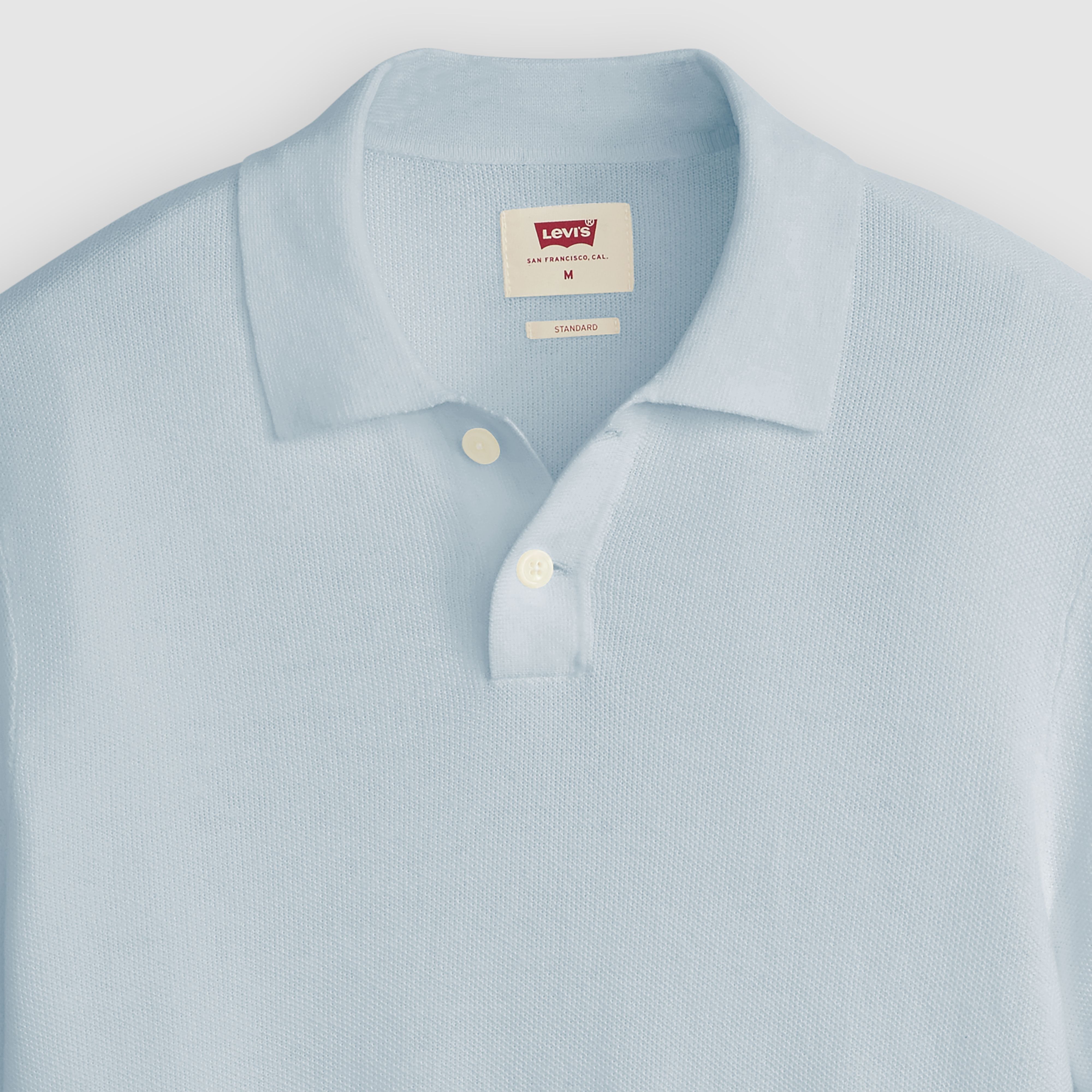 Cotton Linen Sweater Knit Polo Shirt 6