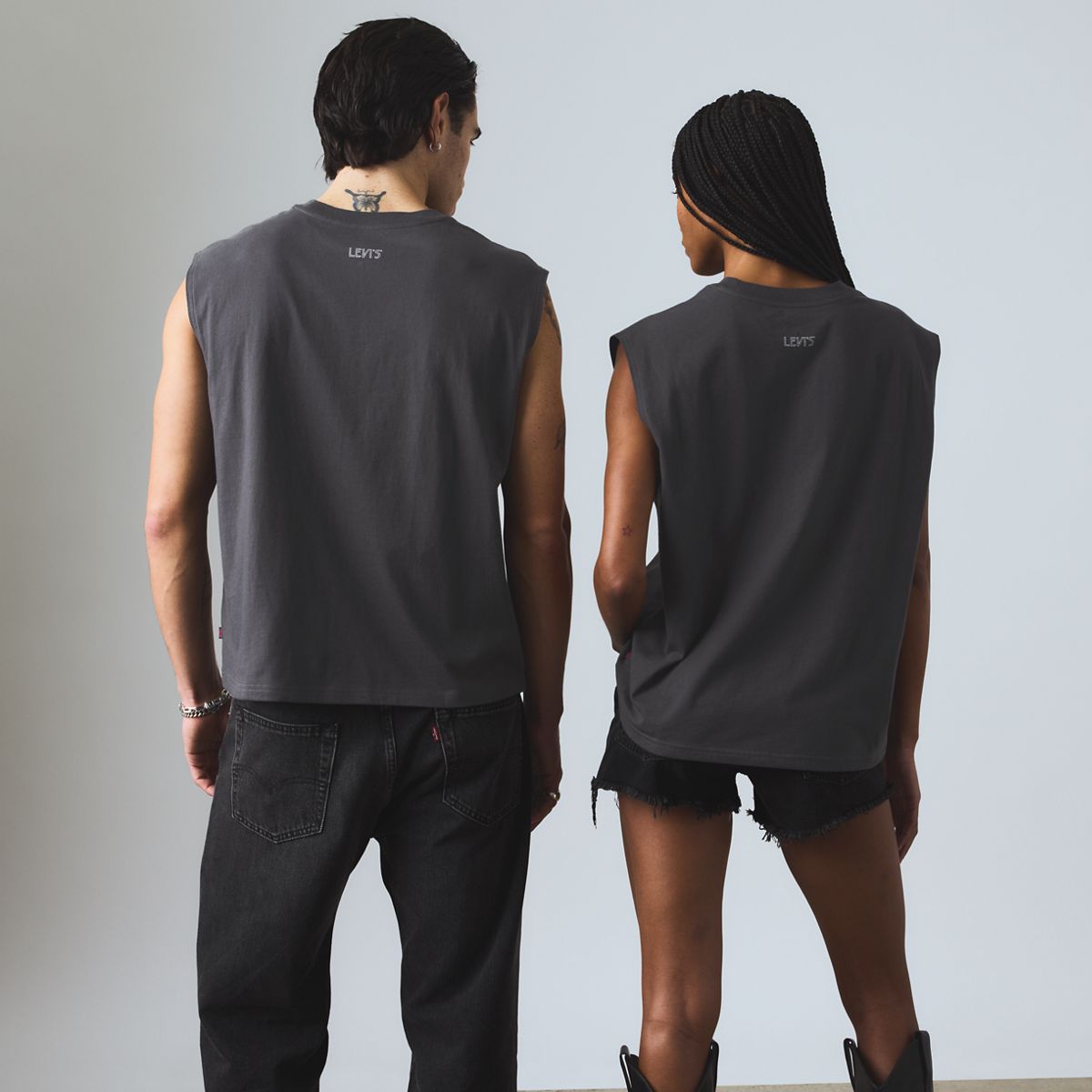 Levi's® Pride Cropped Muscle Tank — Ride Together - Black