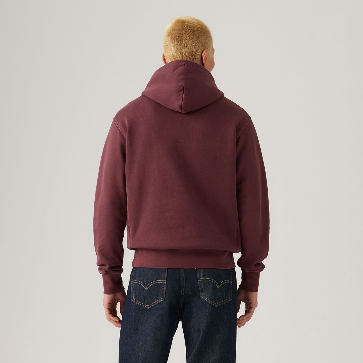 Authentic Hoodie Garment Dye Sweatshirt — Garment Dye Tawny Port - Red