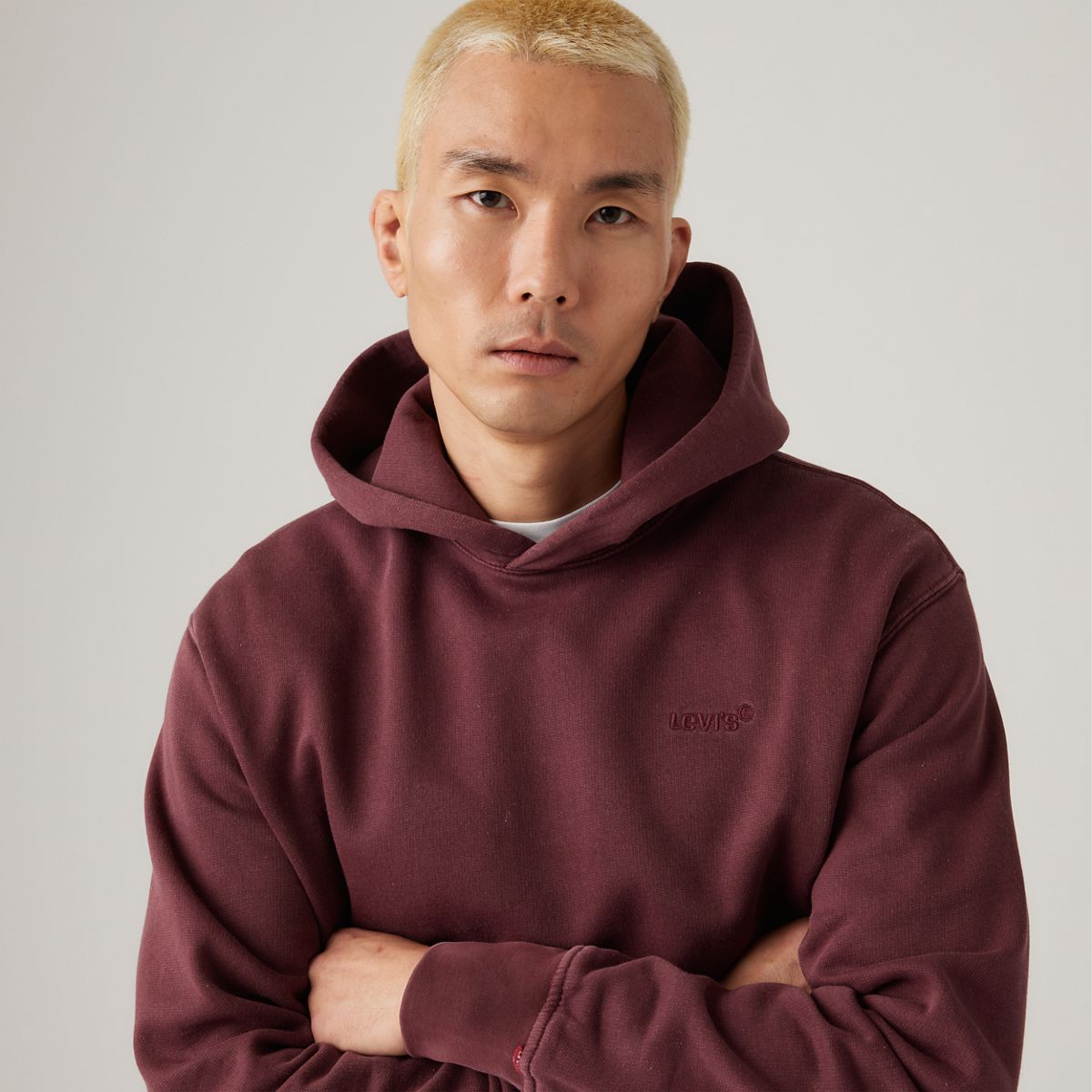 Authentic Hoodie Garment Dye Sweatshirt — Garment Dye Tawny Port - Red