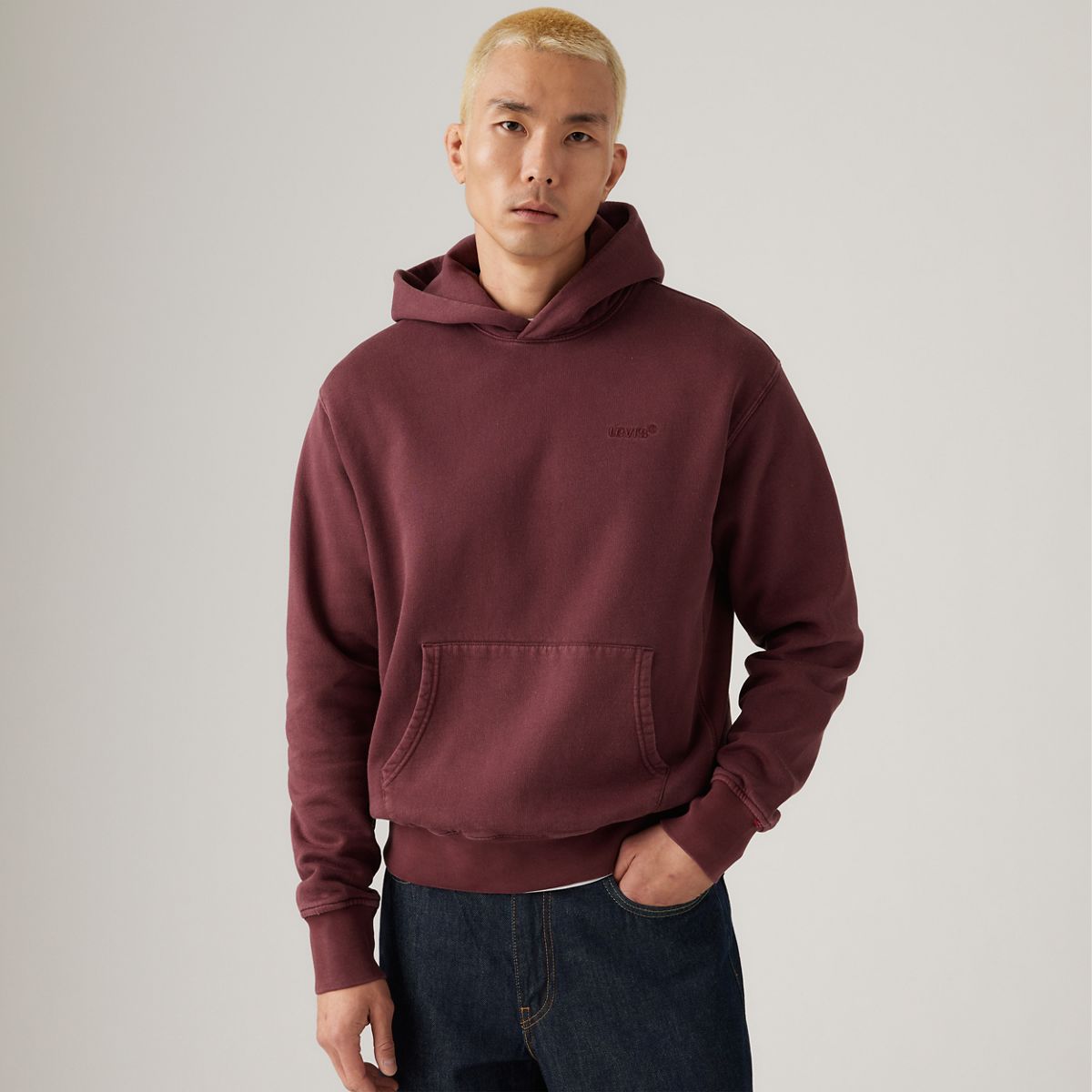 Authentic Hoodie Garment Dye Sweatshirt — Garment Dye Tawny Port - Red