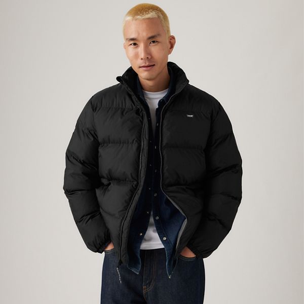 Piedmont Short Puffer Jacket — Jet Black - Black