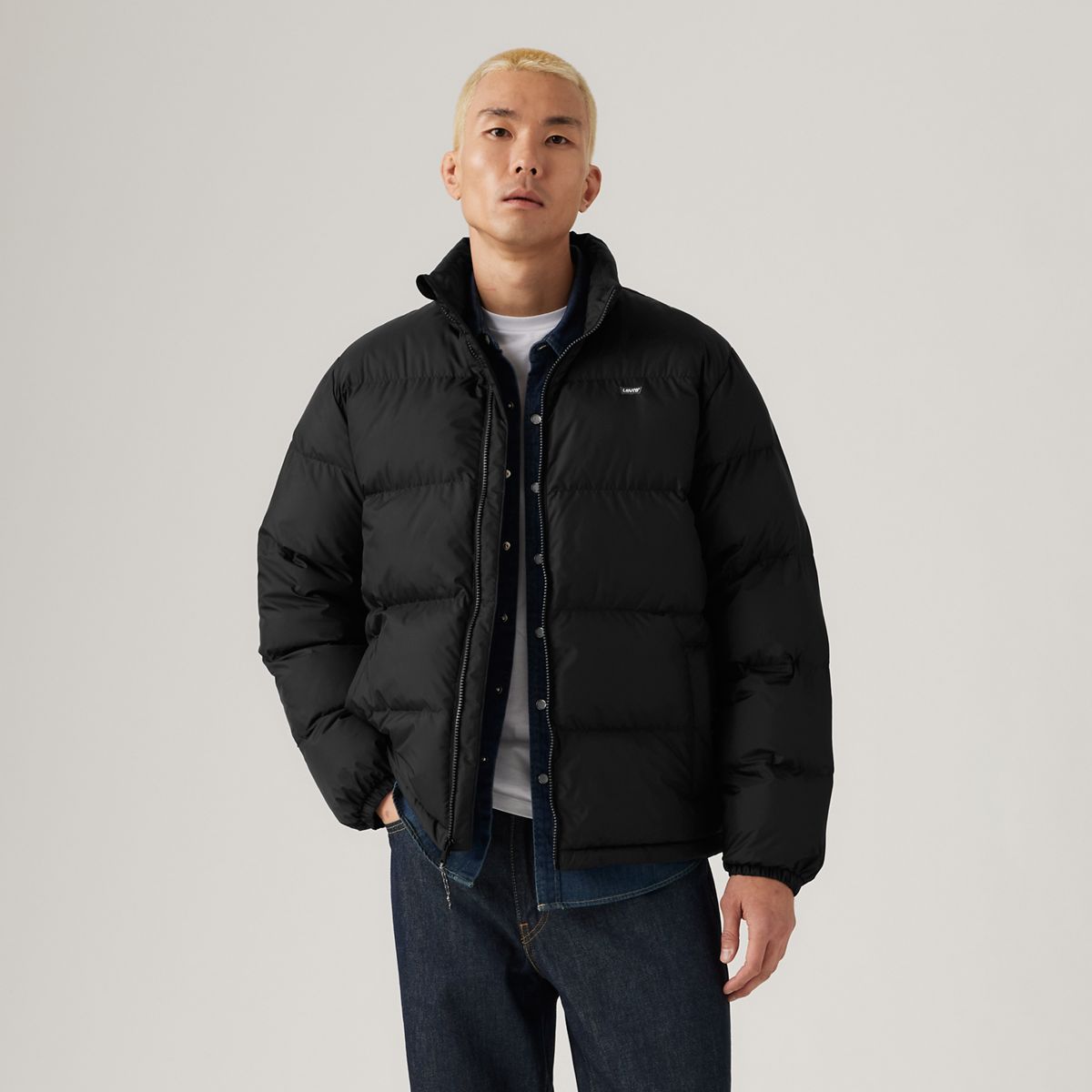 Piedmont Short Puffer Jacket — Jet Black - Black