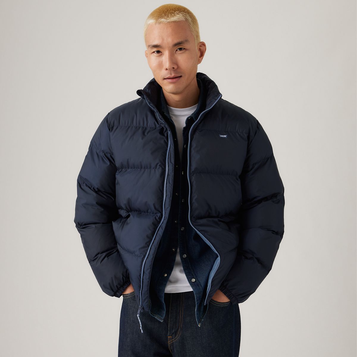 Piedmont Short Puffer Jacket — Navy Blazer - Blue