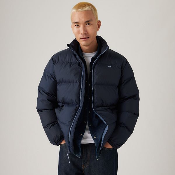 Piedmont Short Puffer Jacket — Navy Blazer - Blue