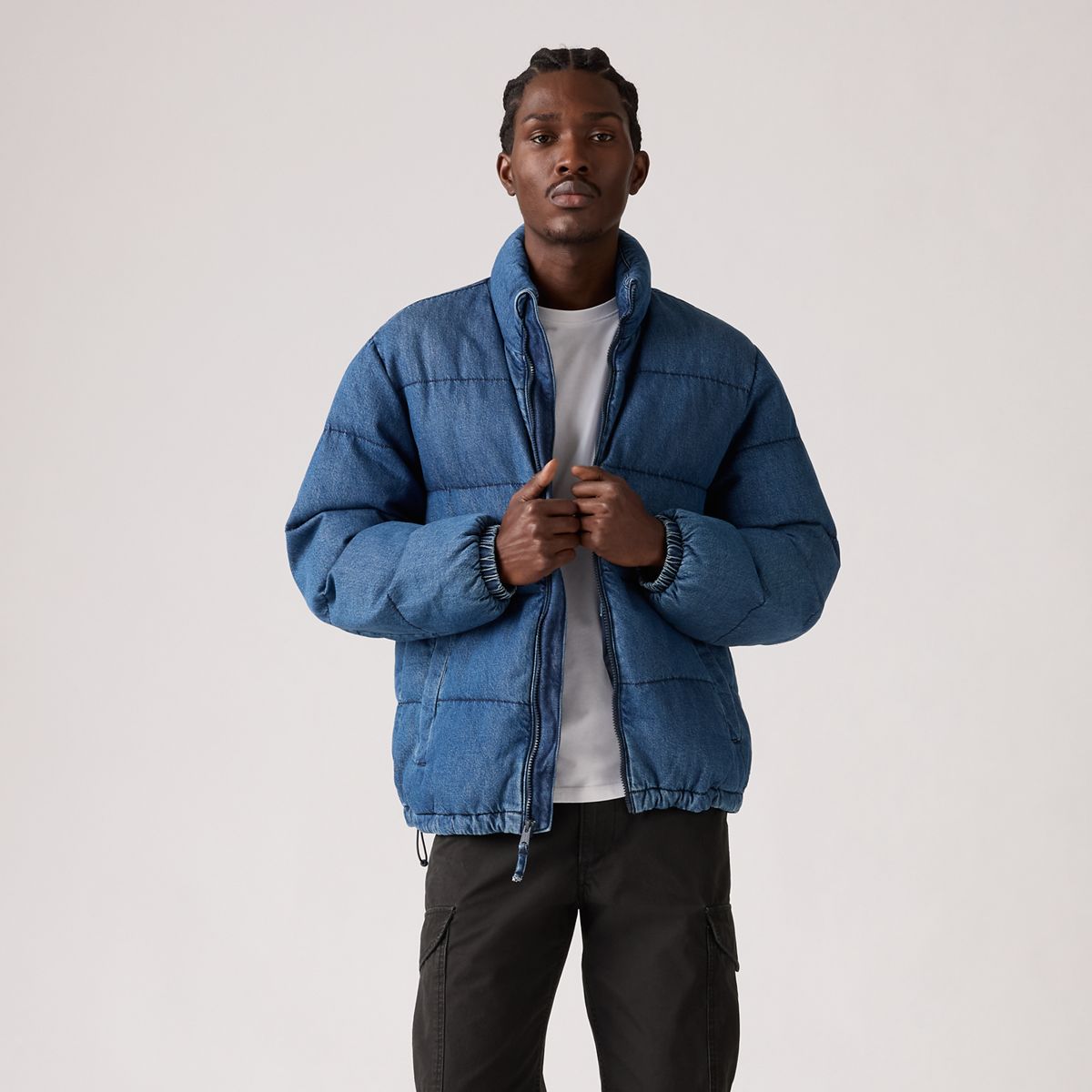 Piedmont Short Puffer Jacket — Morningside - Medium Wash