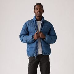 Piedmont Short Puffer Jacket — Morningside - Medium Wash 2