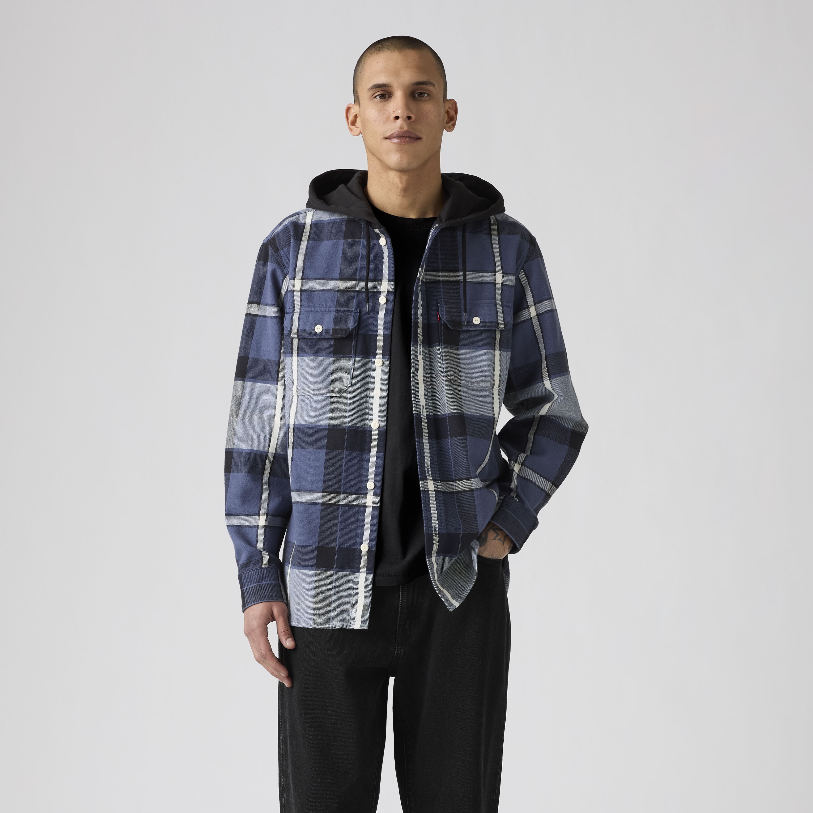 Plaid Hooded Classic Worker Shirt 10