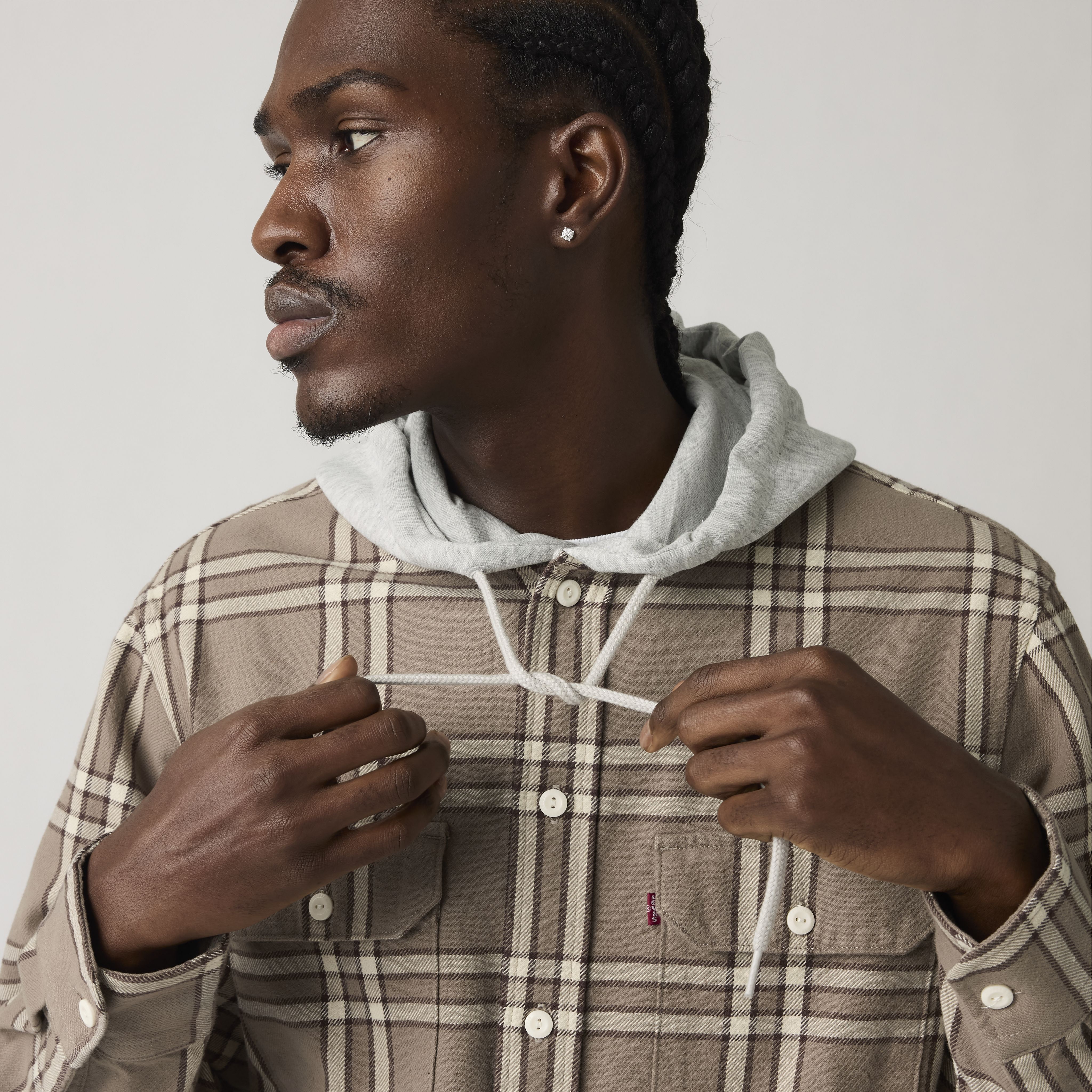 Plaid Hooded Classic Worker Shirt 4