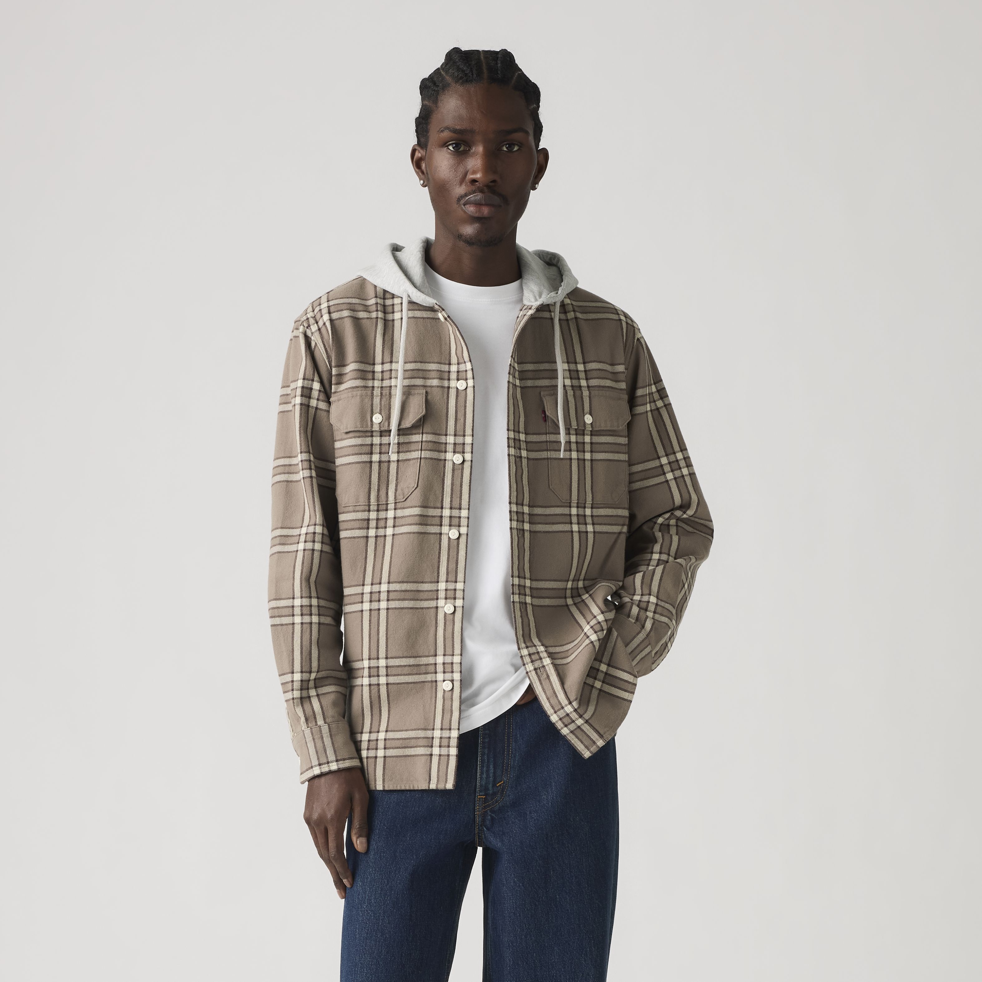 Plaid Hooded Classic Worker Shirt 2