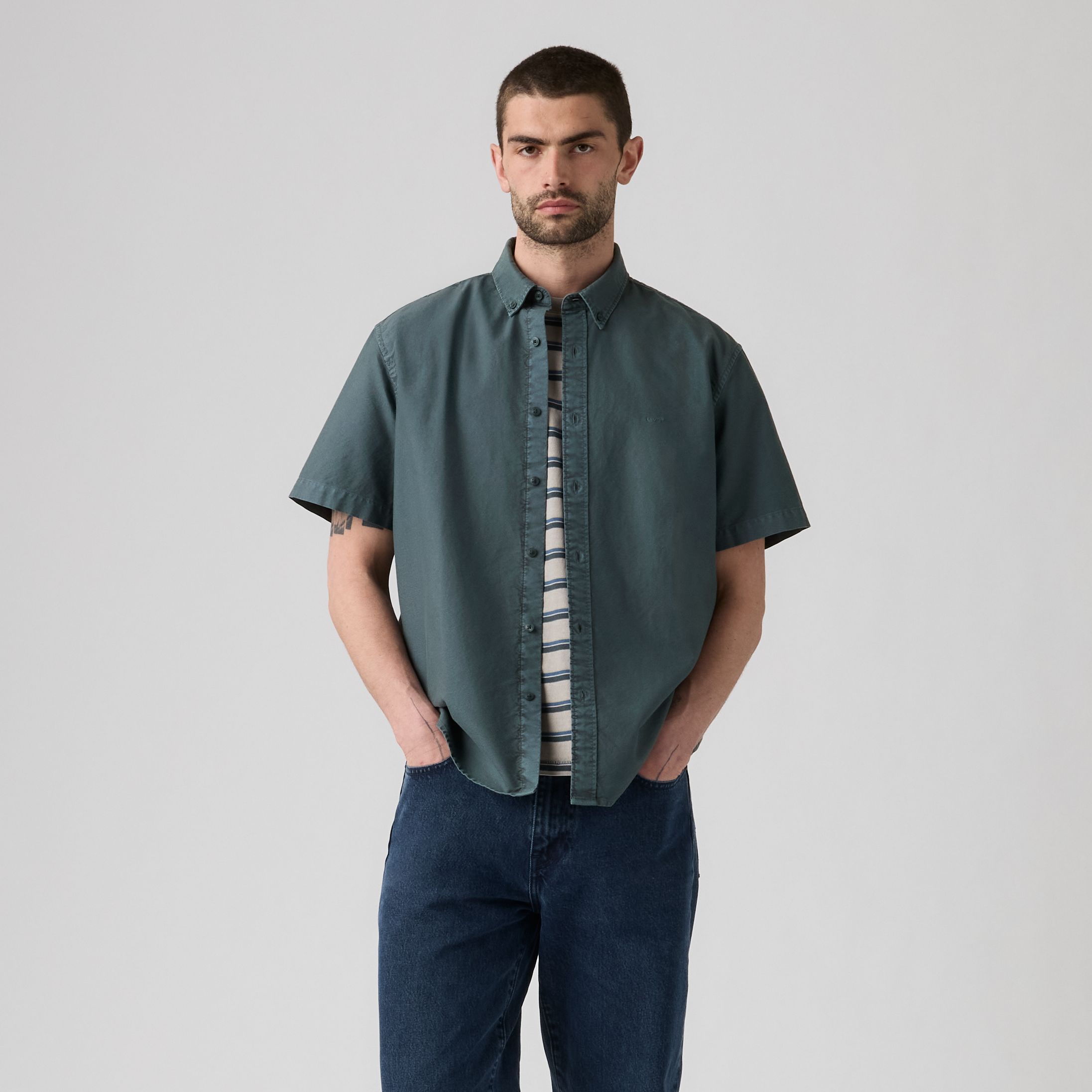 Authentic Button-Down Garment Dye Short-Sleeve Shirt 3