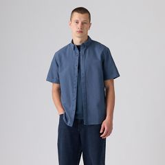Short Sleeve Authentic Button-Down Lightweight Shirt — Vintage Indigo Gd Stripe - Blue 3