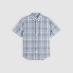 Short Sleeve Authentic Button-Down Lightweight Shirt — Bennett Plaid Moonlight Blue - Blue 5