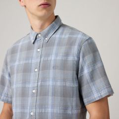 Short Sleeve Authentic Button-Down Lightweight Shirt — Bennett Plaid Moonlight Blue - Blue 2
