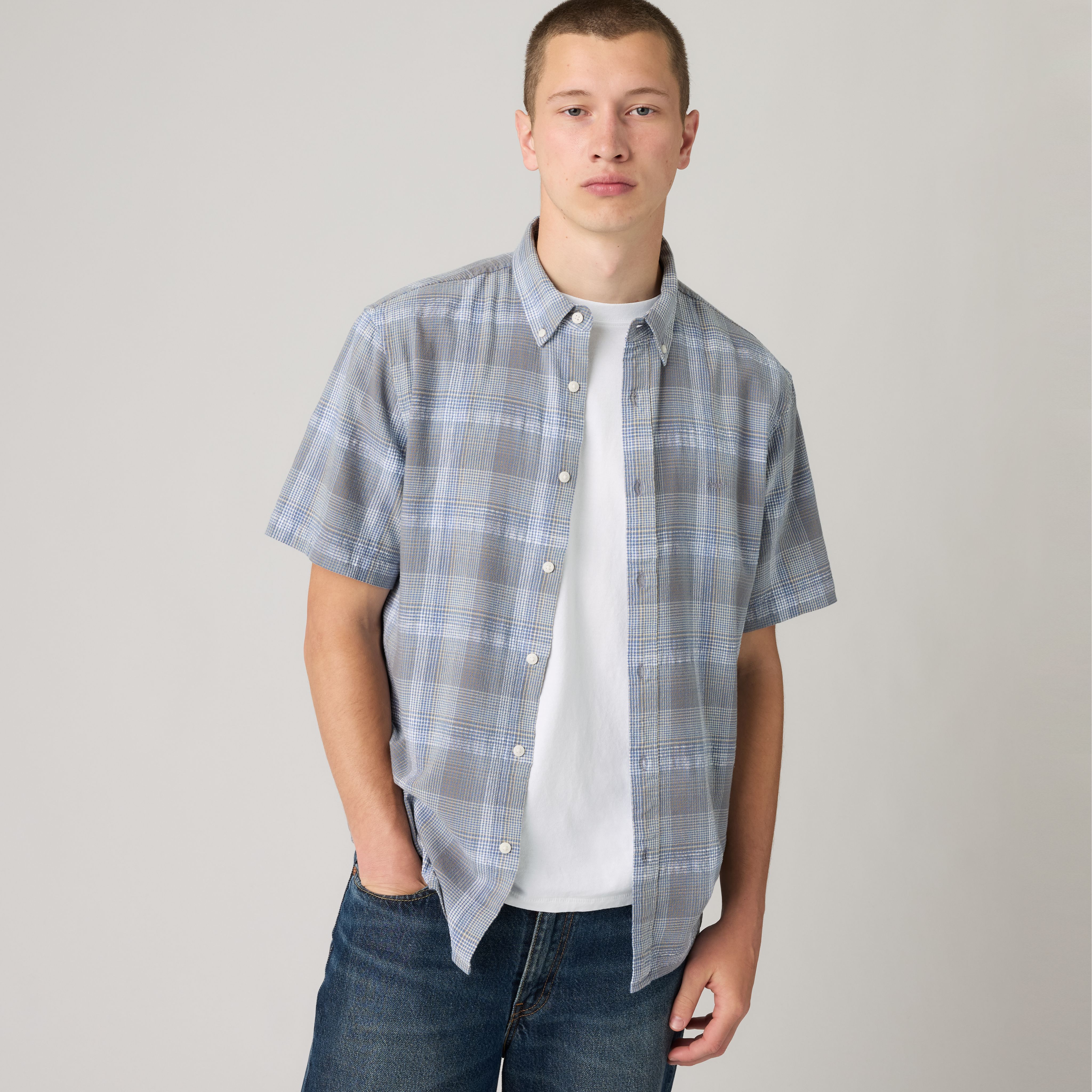 Short Sleeve Authentic Button-Down Lightweight Shirt 1