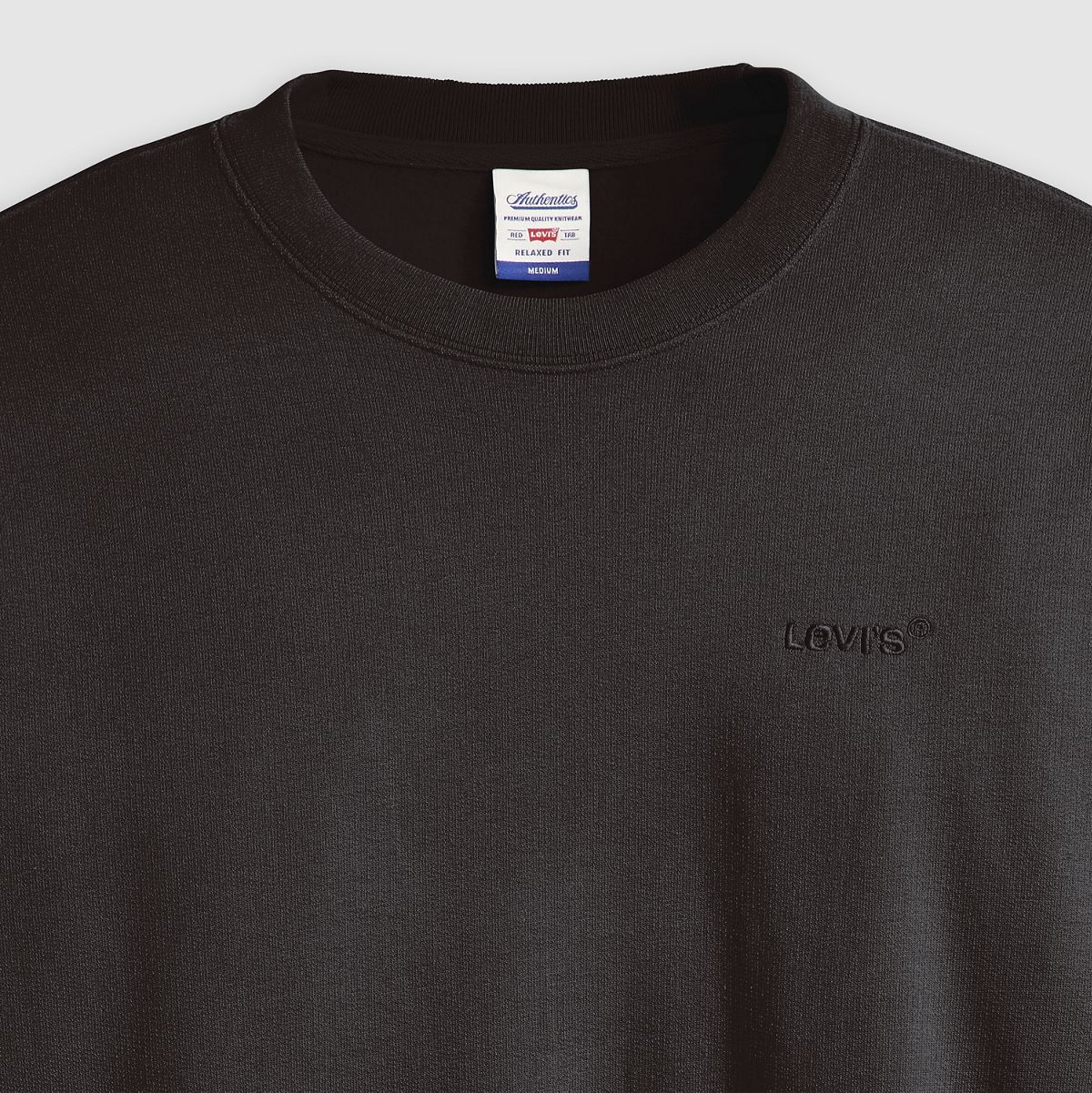 Authentic Crewneck Garment Dye Sweatshirt — Black Agate - Black