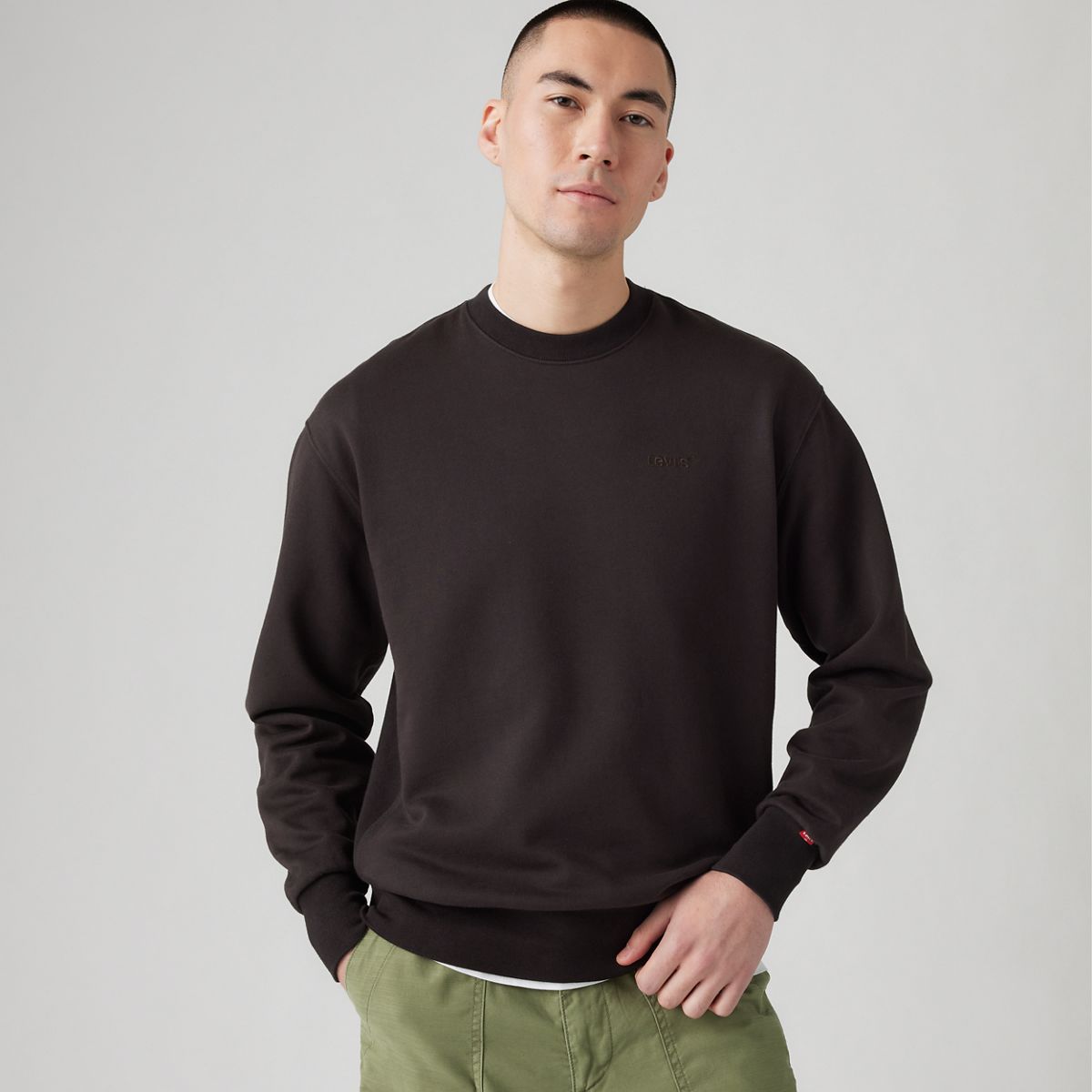 Authentic Crewneck Garment Dye Sweatshirt — Black Agate - Black