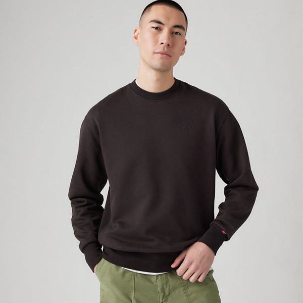 Authentic Crewneck Garment Dye Sweatshirt — Black Agate - Black