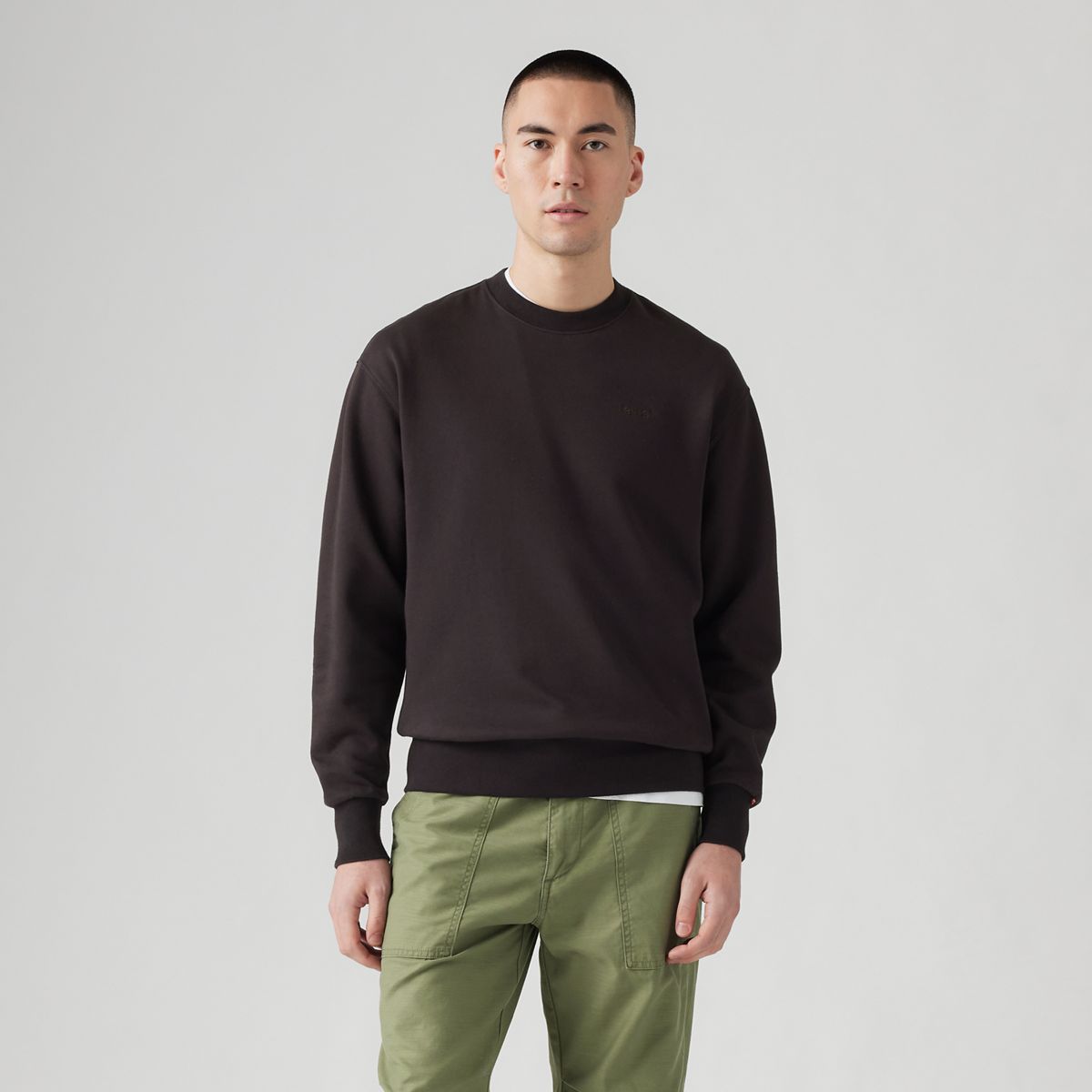 Authentic Crewneck Garment Dye Sweatshirt — Black Agate - Black
