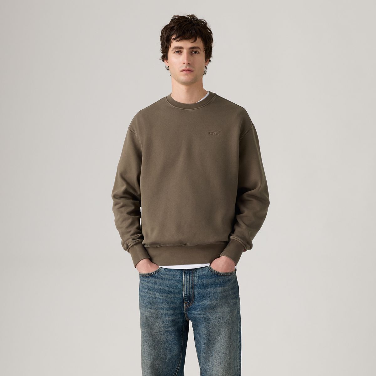 Authentic Crewneck Garment Dye Sweatshirt — Garment Dye H225 Maitake Brown - Brown
