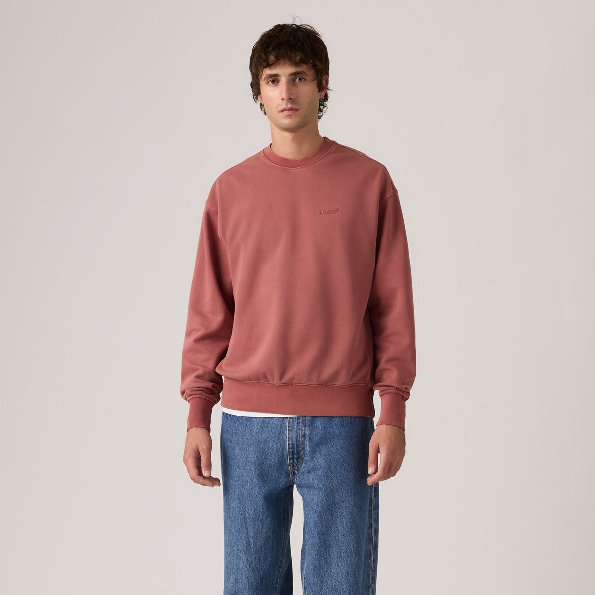 Authentic Crewneck Garment Dye Sweatshirt — Garment Dye Roan Rouge - Red