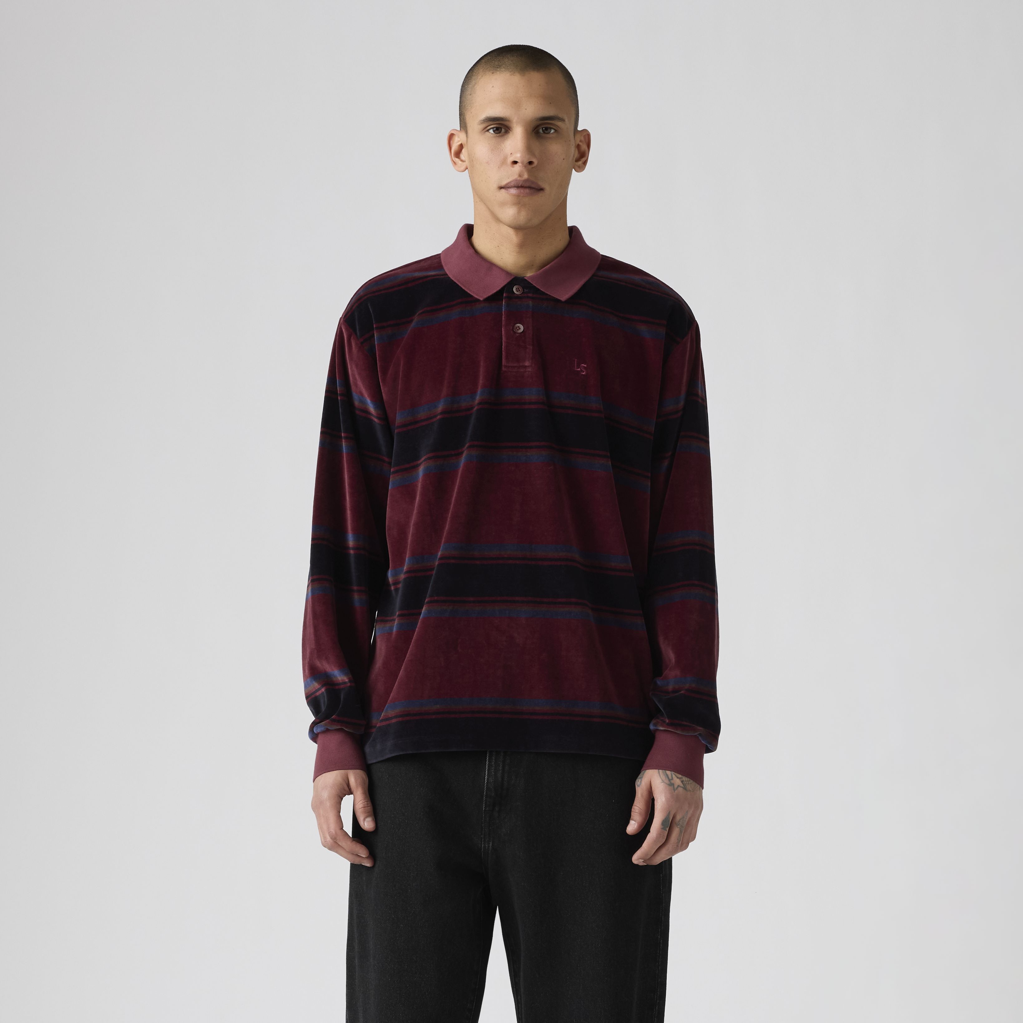 Velour Rugby Polo Sweatshirt 9