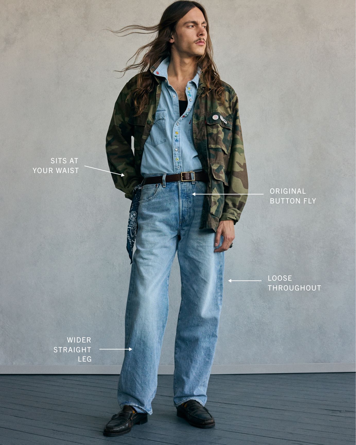 Model wearing 501 Loose