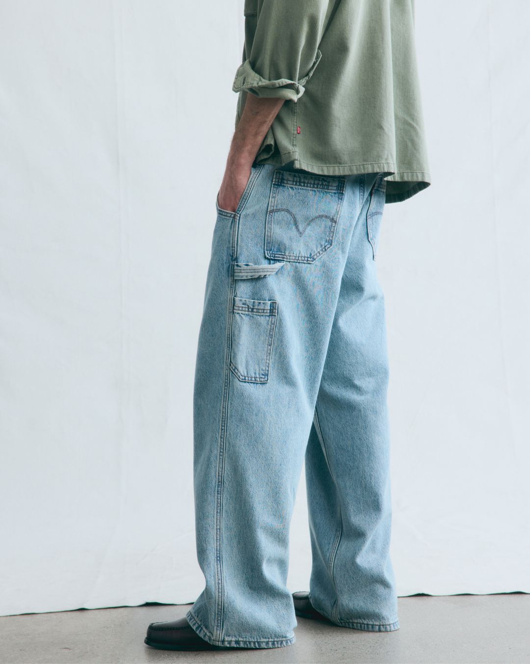 Model in Extra Baggy Utility Jeans