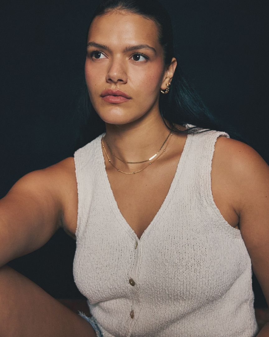model in tank top